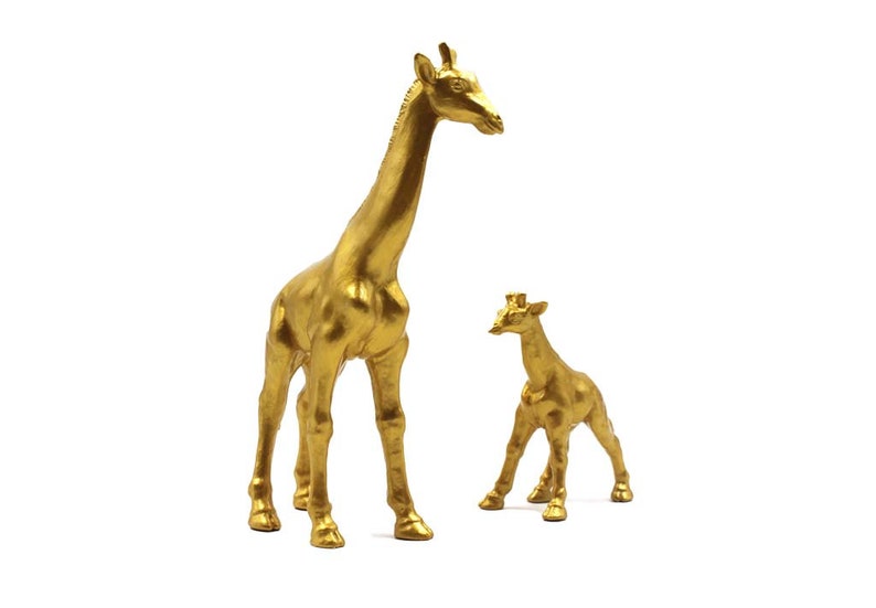 Mother /& Baby Set of 2 Gold Giraffe Cake Topper