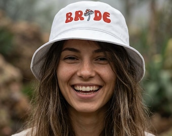 Bride Mushroom Embroidered Bucket Hat | Dazed and Engaged