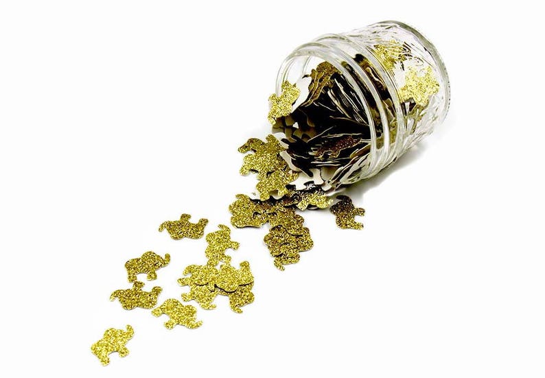 Gold glitter elephant confetti