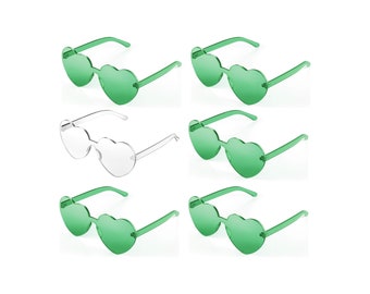 Green & White Heart Sunglasses: Bachelorette Party Favors