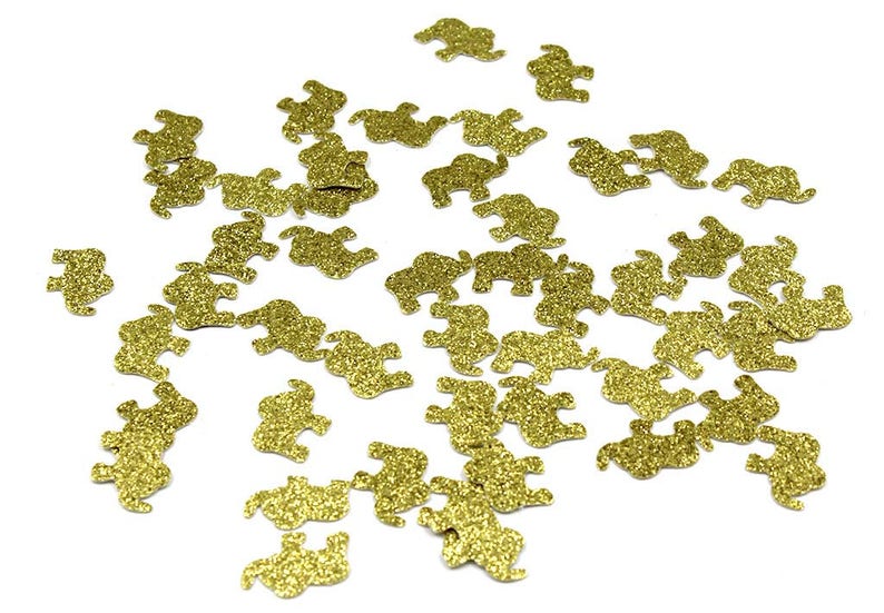 Gold glitter elephant confetti
