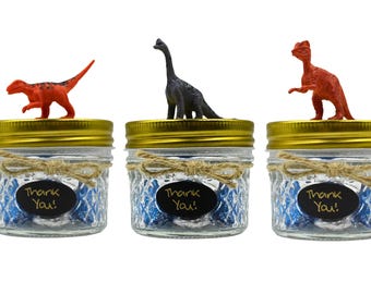 Dinosaur Party Favors: DIY Mason Jar Set (Light Assembly Required- Set of 40)