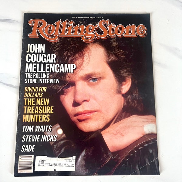 John Cougar Mellencamp - Vintage 80's Rolling Stone Magazine 1986- Issue #466 -Movie Star Memorabilia - Collectible Music Magazine