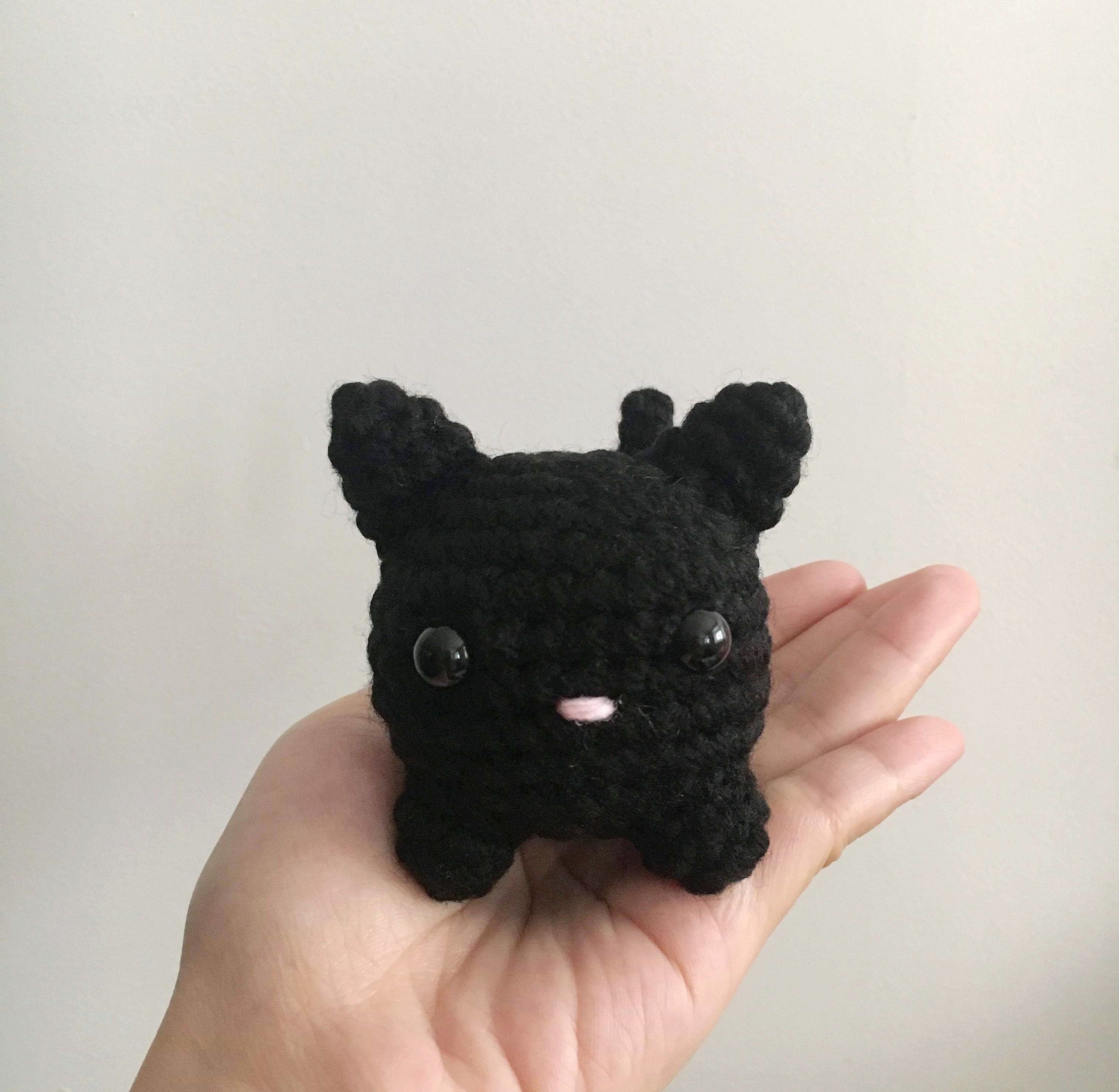 black kitty stuffed animal