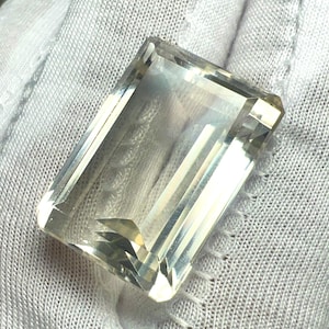 Natural 37ct Smoky Quartz Emerald Cut , 23x16 Big Smoky Quartz Gemstone,