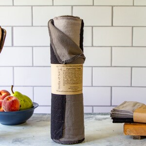 Grey Trio Reusable Paper Towels, Prerolled Set of 20, Unpaper Towels, Washable Paper Towels