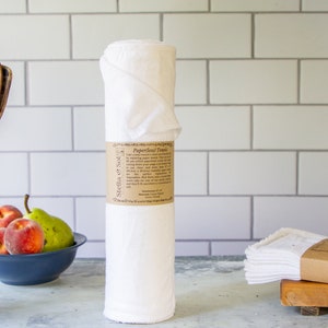 White Reusable Paper Towels, Prerolled Set of 20, Unpaper Towels, Washable Paper Towels