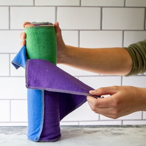 Toalhas sólidas arco-íris, toalhas de papel reutilizáveis, desperdício zero, sustentáveis, toalhas de papel de pano