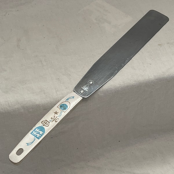 Vintage Household Japan Stainless Steel Spreader Spatula Bakelite Handle Medieval Design