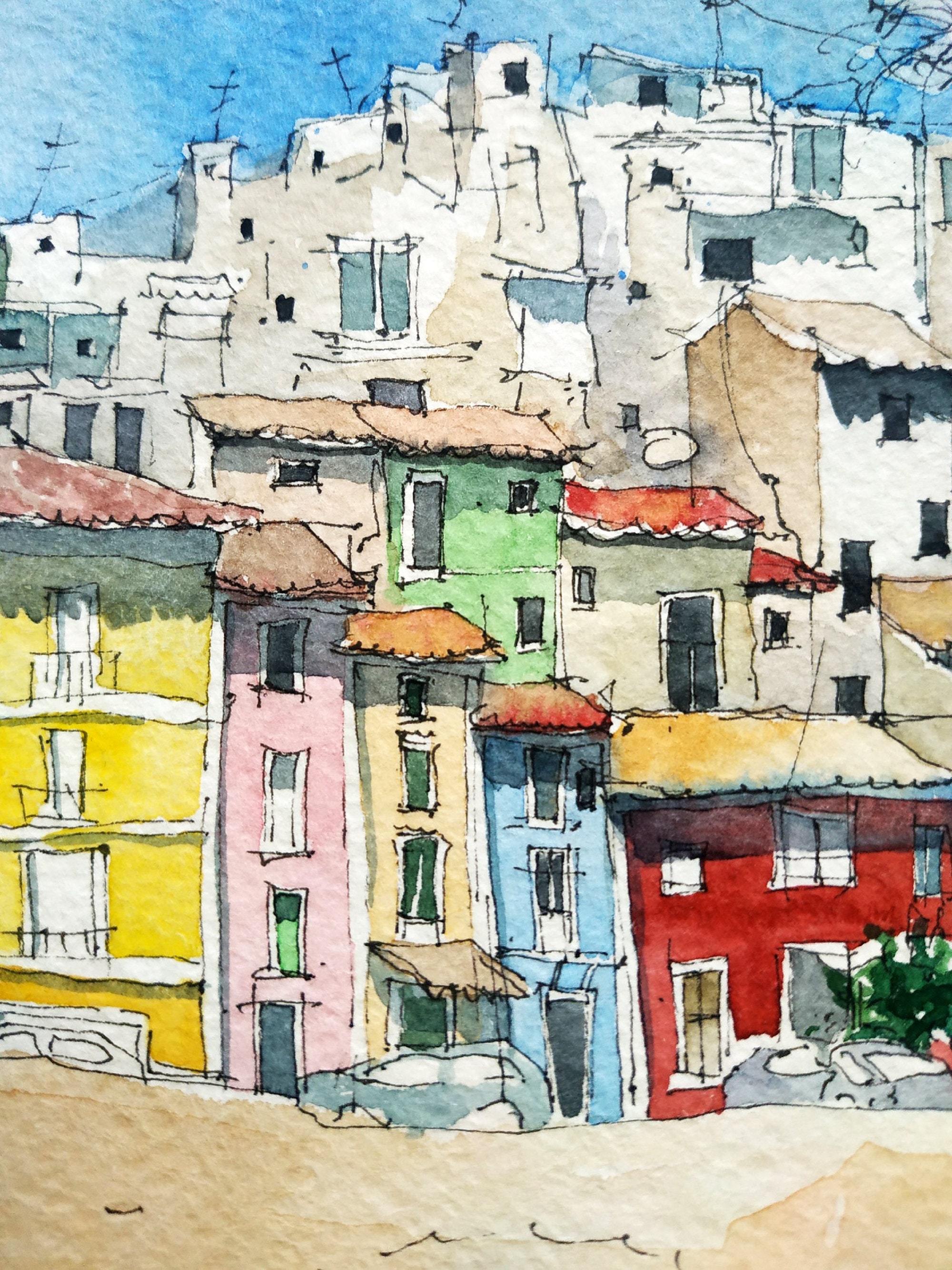 Spain ORIGINAL watercolor painting Spain poster Etsy