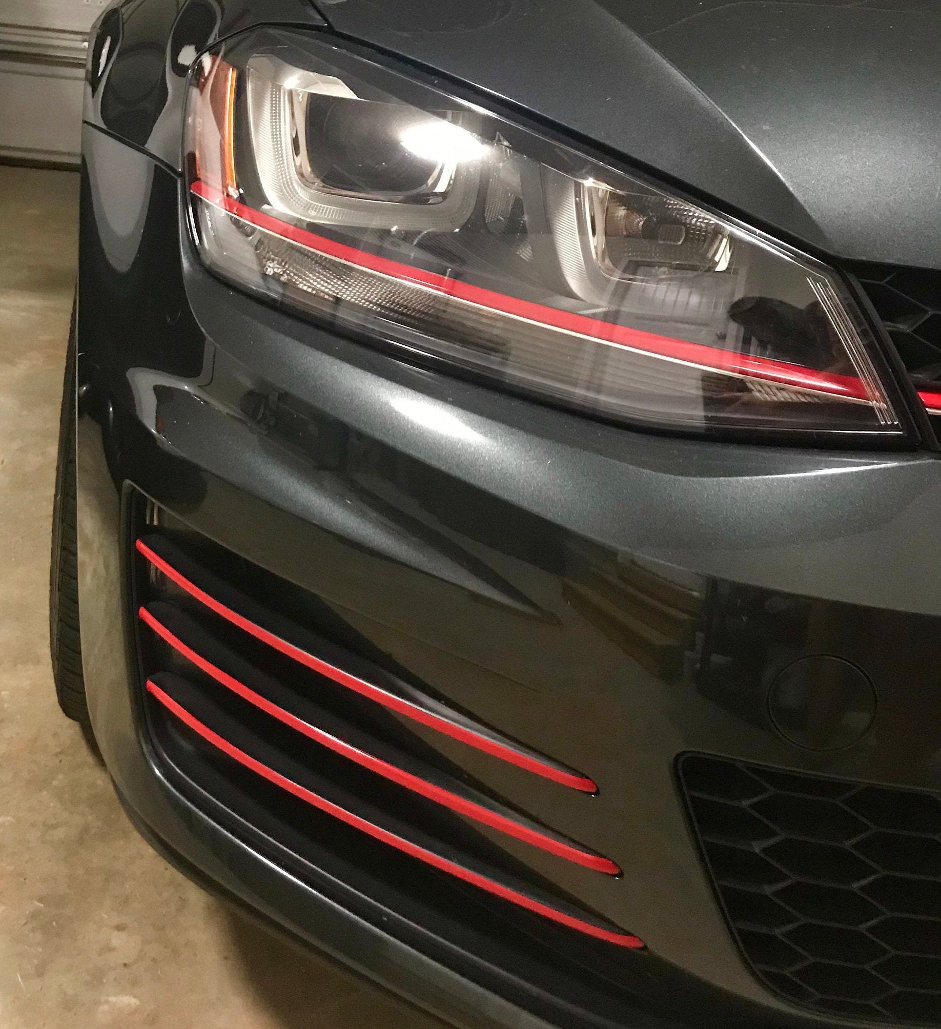 GTI Mk7 Fog Light Red Trim Etsy