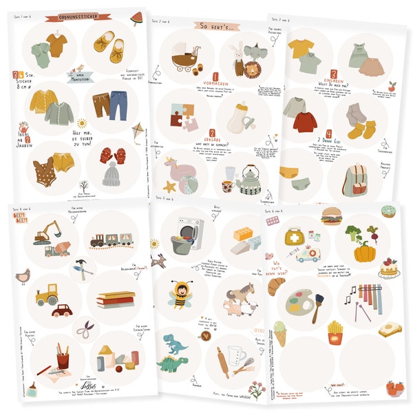 Confezione da 30 adesivi per ordini Montessori per ragazzi e ragazze Adesivo Trofast | Ordine giocoso nella cameretta dei bambini | Adesivo 8 cm