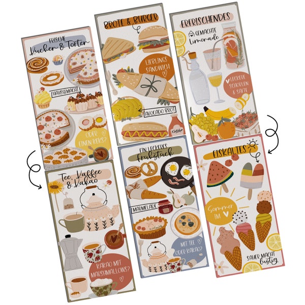 3 pieces menu cards printed on both sides as accessories for play kitchens | sustainable children's toys | educational game | memory game | from 3 years