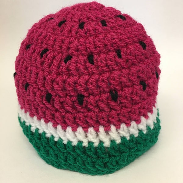 Watermelon Baby Hat, Crochet Baby Beanie, Funky New Baby Gift.