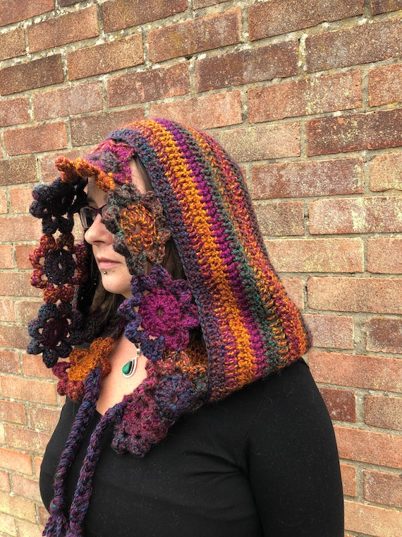 CROCHET FESTIVAL HOOD Oversized Crochet Festival Hood – AstroKnotty main image 4