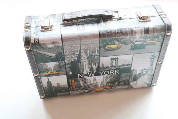 Vintage New York "Suitcase" Purse with Scarves, H… - image 1
