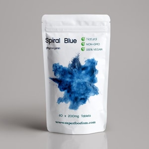 Spiral Blue - Phycocyanin - 60 x 200 mg Tabletten - Blue Spirulina