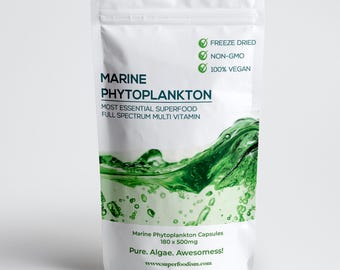 Cápsulas de fitoplancton marino - 180 cápsulas de 500 mg