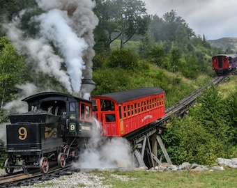 Train Photograph & Steam Engine | Landscape Fine Art Photography | Home Decor Pictures for Living Room or Bedroom | Train Photo for Office