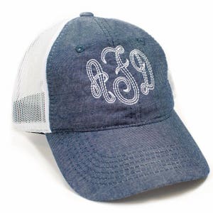 Monogram Hat, Monogram Baseball Hat, Womens Hat, Monogrammed Hat, Monogrammed Cap, Womens Baseball Cap, Chambray Denim Hat