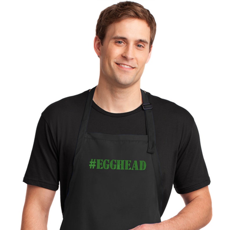 Fathers Day Grill Master Grilling Apron BBQ Gift for Dad Mens Apron King of the Grill Black Apron with Embroidery Big Green Egg Apron