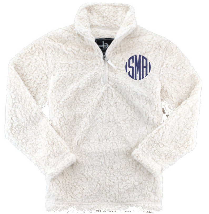 Half Zip Jacket Monogrammed Sherpa FleeceCoat Boxercraft Sherpa Pullover 3 Colors
