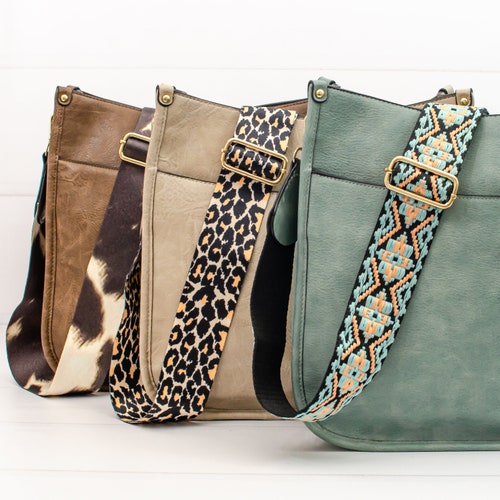 Monogrammed Vegan Leather Crossbody Bag W/guitar Strap Etsy