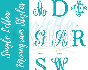 Marietta Monograms Embroidery Font Choices Single Letter Monogram