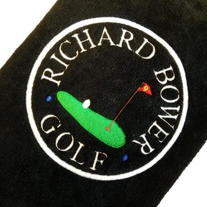 Gepersonaliseerde golfhanddoek met monogram - Vaderdagcadeau - cadeaus voor hem