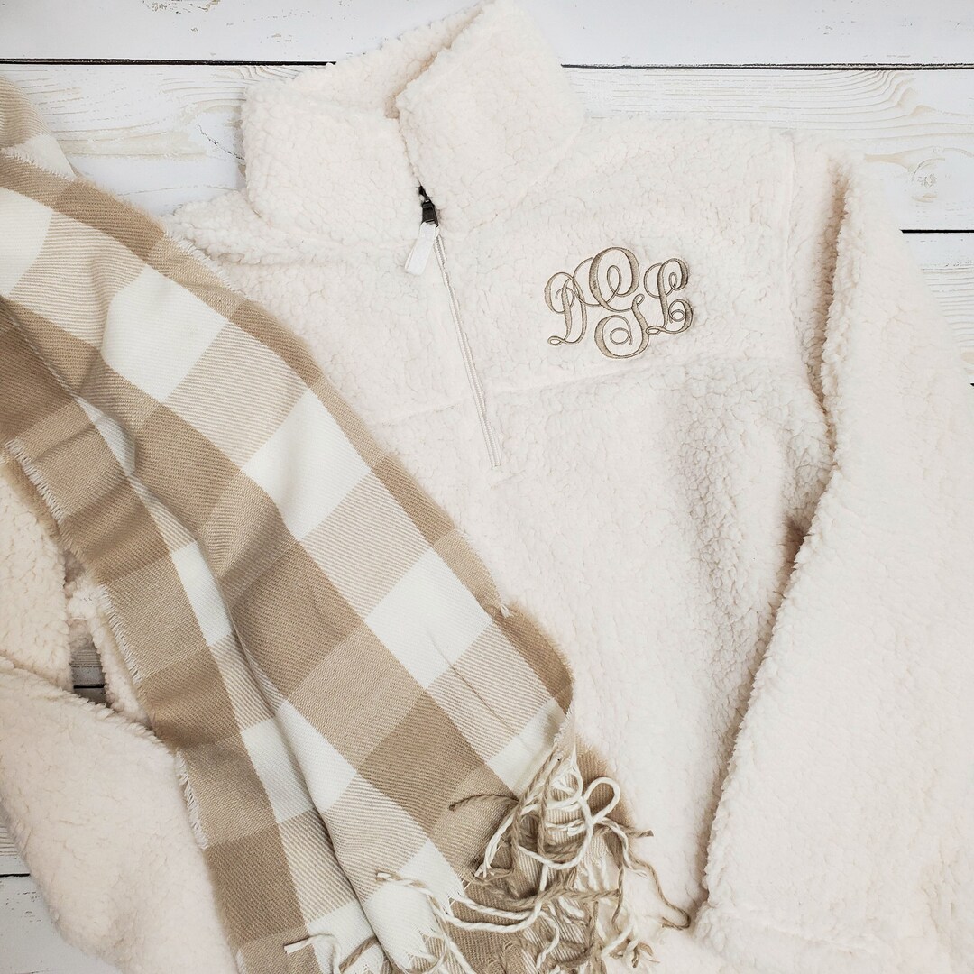 Monogrammed Sherpa Jacket Fleece Pullover Boxercraft 3 Colors Etsy Ireland
