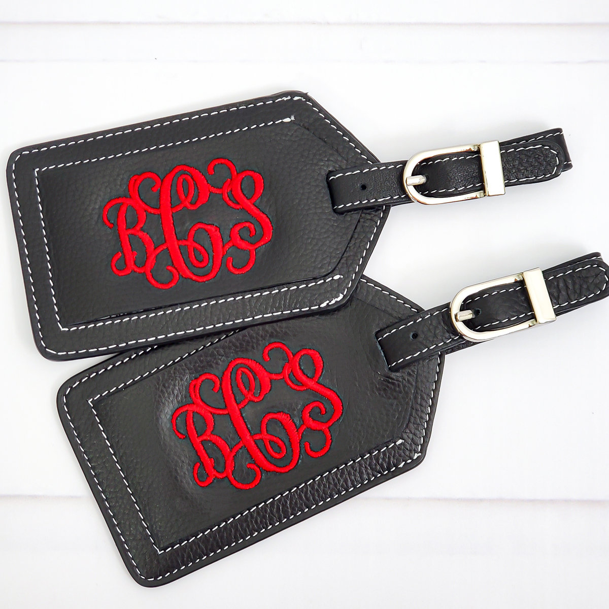 Leather Luggage Tags Monogrammed Luggage Tag 7 Colors Etsy