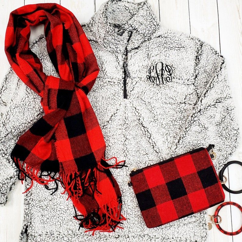 Half Zip Jacket Monogrammed Sherpa FleeceCoat Boxercraft Sherpa Pullover 3 Colors