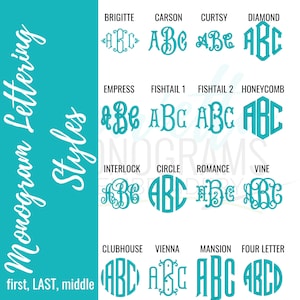 Marietta Monograms Embroidery Font Choices