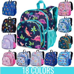 Monogrammed Backpack for Toddlers - Personalized Preschool Backpack - Bag for Kids - 12 Inch Daycare Backpack - 12 Colors