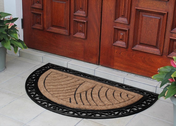 A1HC Natural Coir Monogrammed Entrance Door Mats, Durable Large Outdoor Rug,  Non-Slip, Flock Doormat, Thin-Profile Heavy Duty Door Mat, Indoor Outdoor  Front Door, High Traffic Areas, 18 X 30 