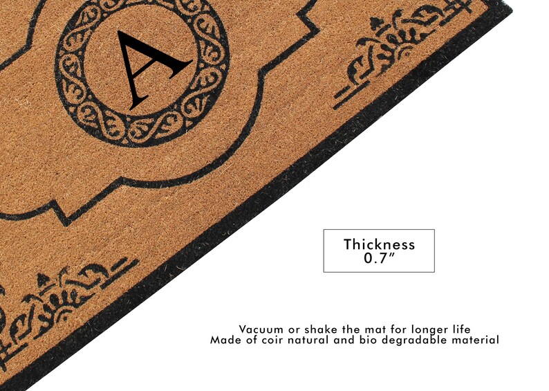 A1HC Hand Crafted Coir Double Door Monogrammed Doormat Etsy