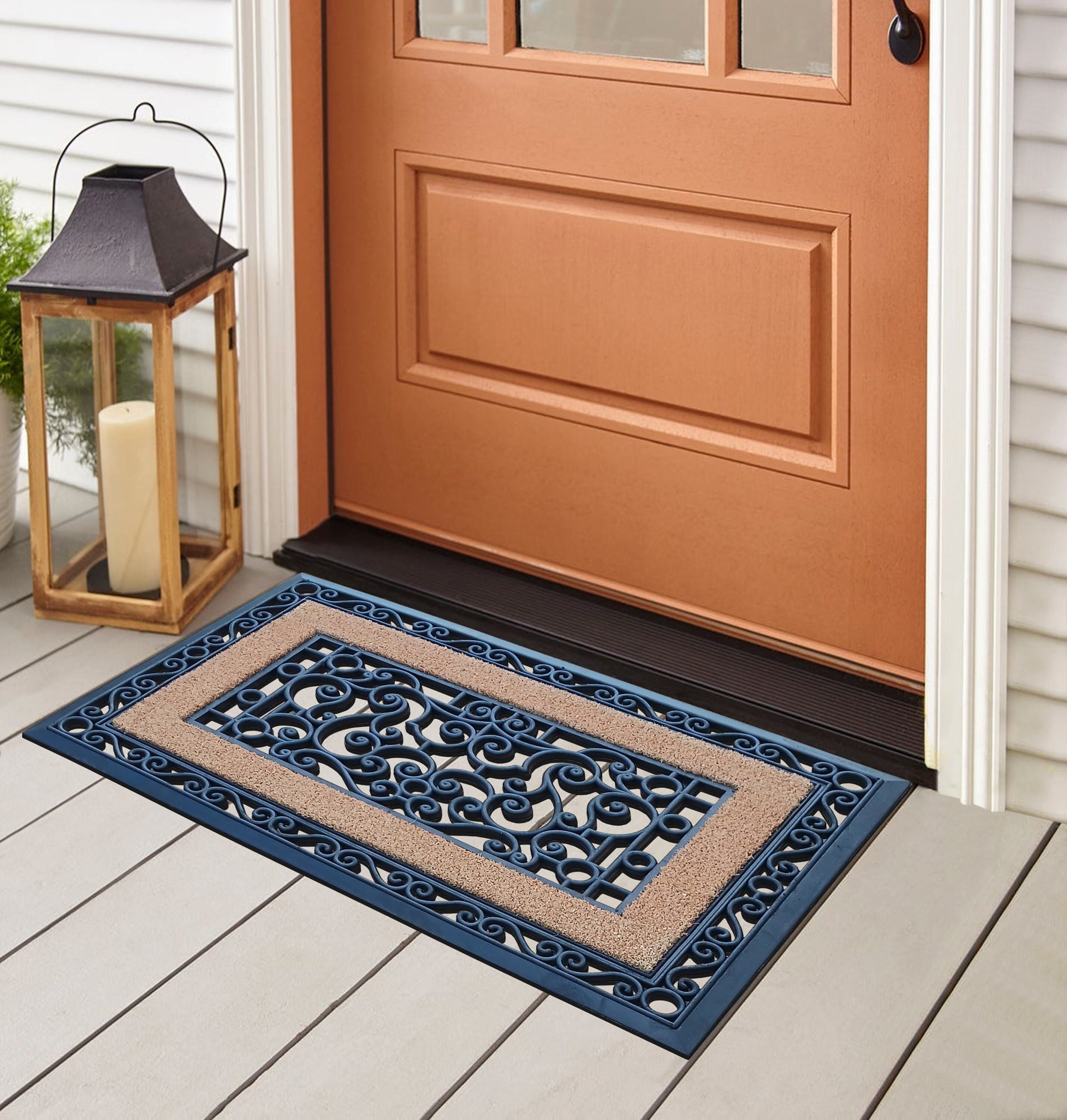 A1HC Natural Coir & Rubber Door Mat, Thick Durable Doormats, Large