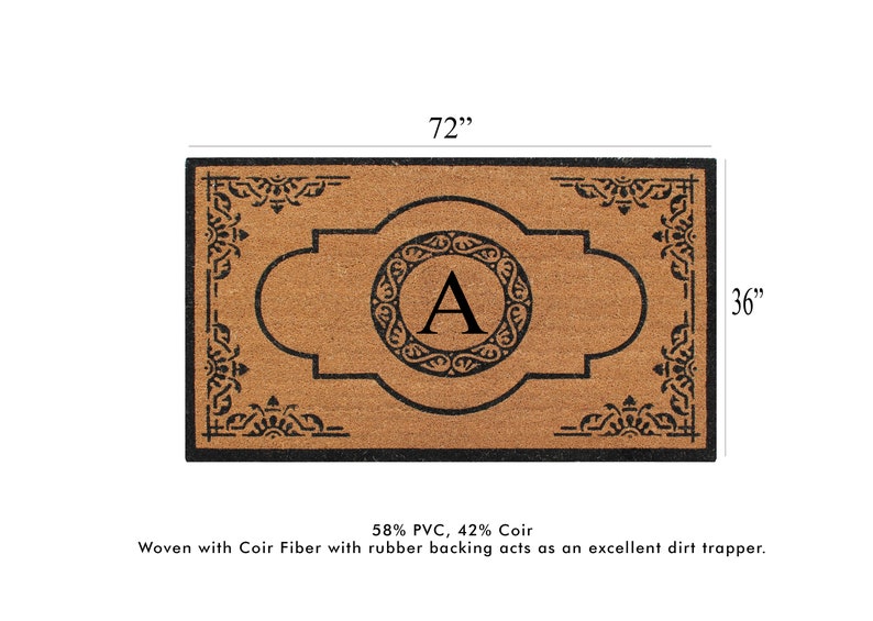 A1HC Hand Crafted Coir Double Door Monogrammed Doormat Etsy