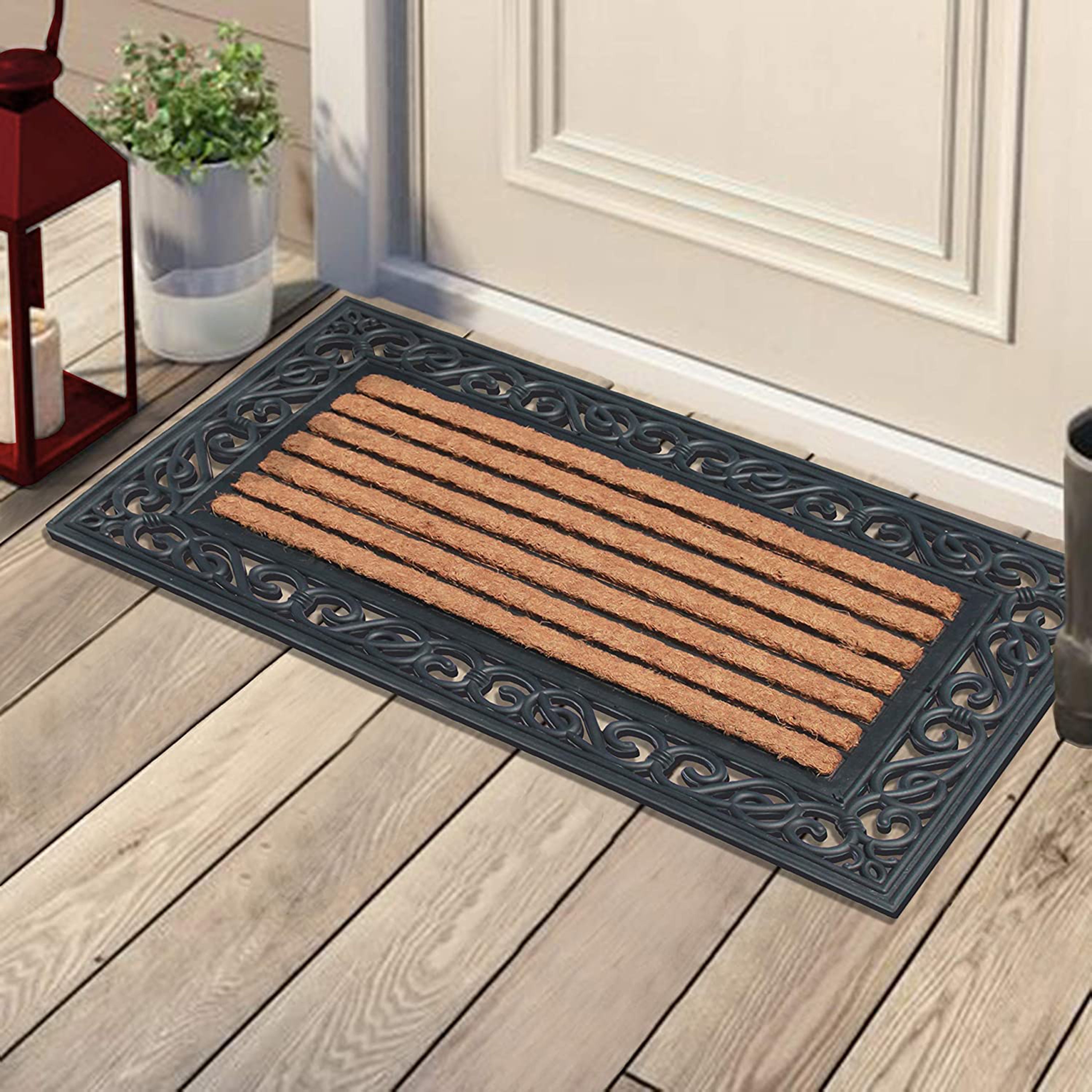 A1HC Natural Coir and Rubber Large Door Mat, 18x30, Thick Durable