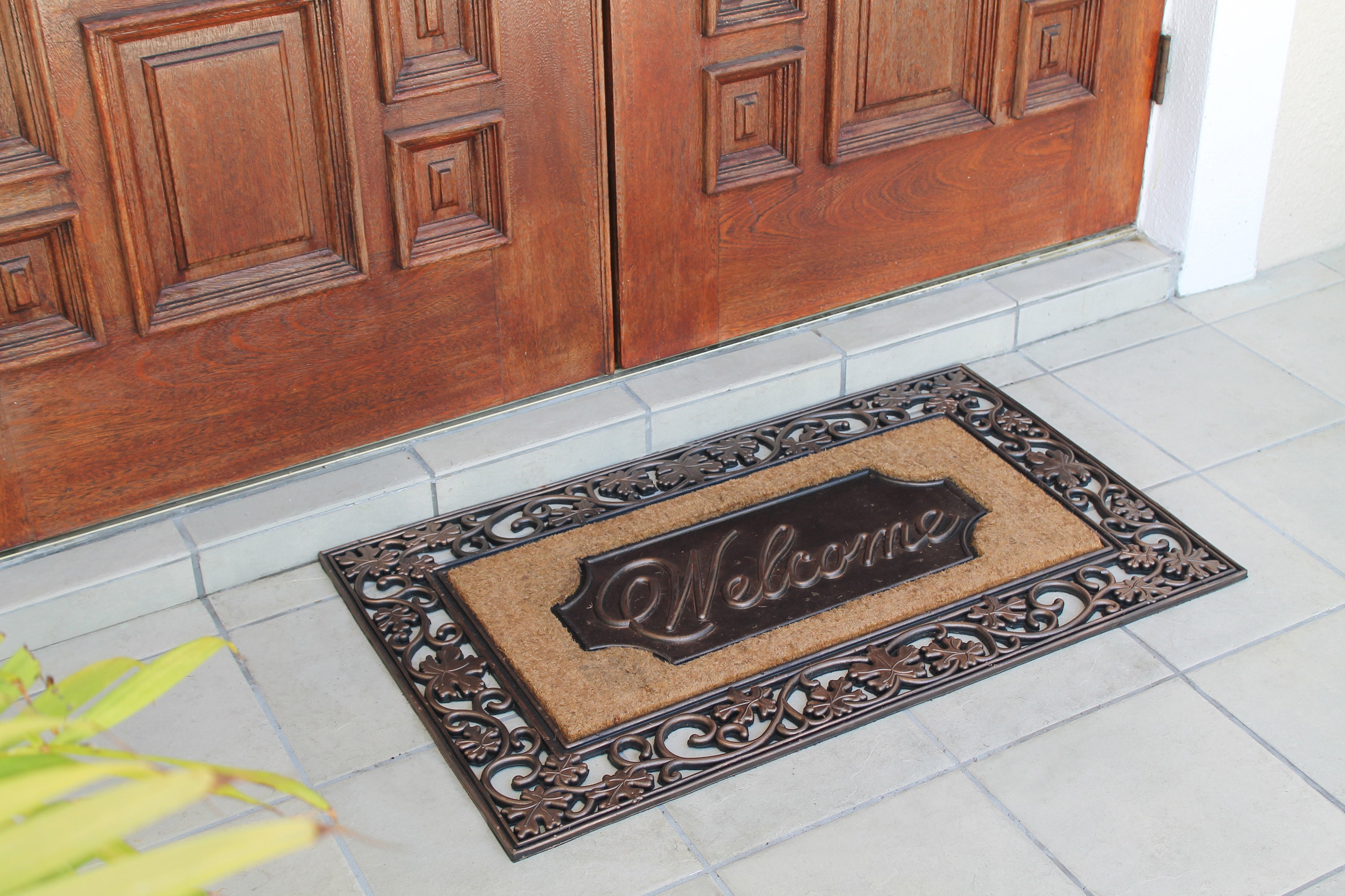 A1HC Natural Coir and Rubber Door Mat, Thick Durable Doormats for