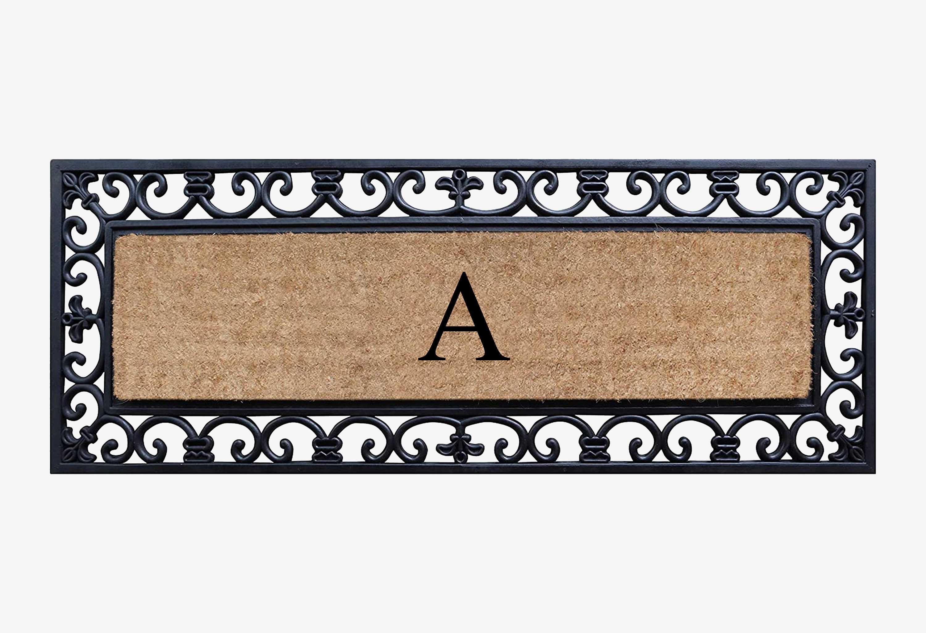 A1HC Natural Coir Monogrammed Entrance Door Mats, Durable Large Outdoor Rug,  Non-Slip, Flock Doormat, Thin-Profile Heavy Duty Door Mat, Indoor Outdoor  Front Door, High Traffic Areas, 18 X 30 