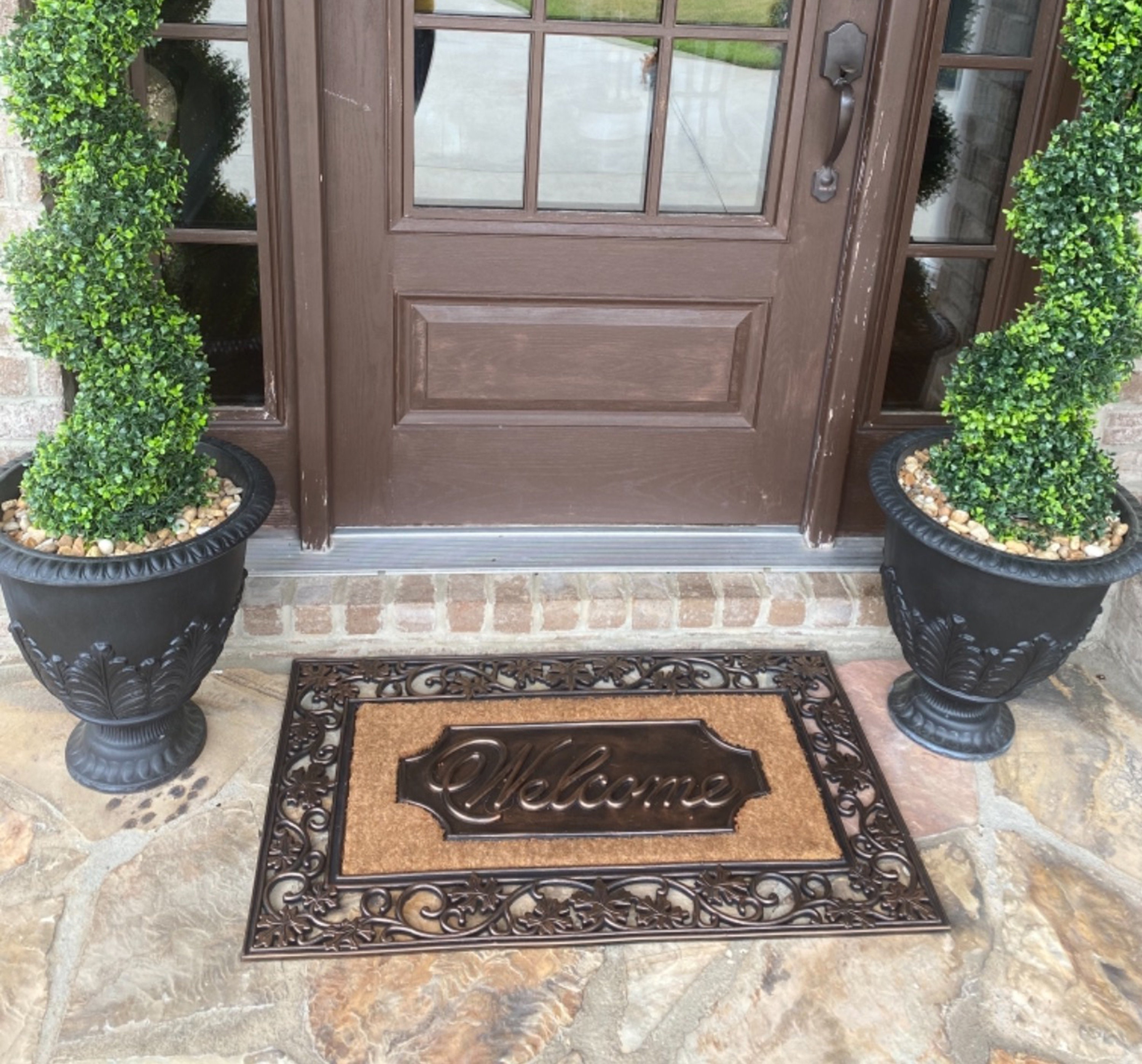 A1HC Natural Coir and Rubber Door Mat, Thick Durable Doormats for Indoor Outdoor Entrance, Heavy