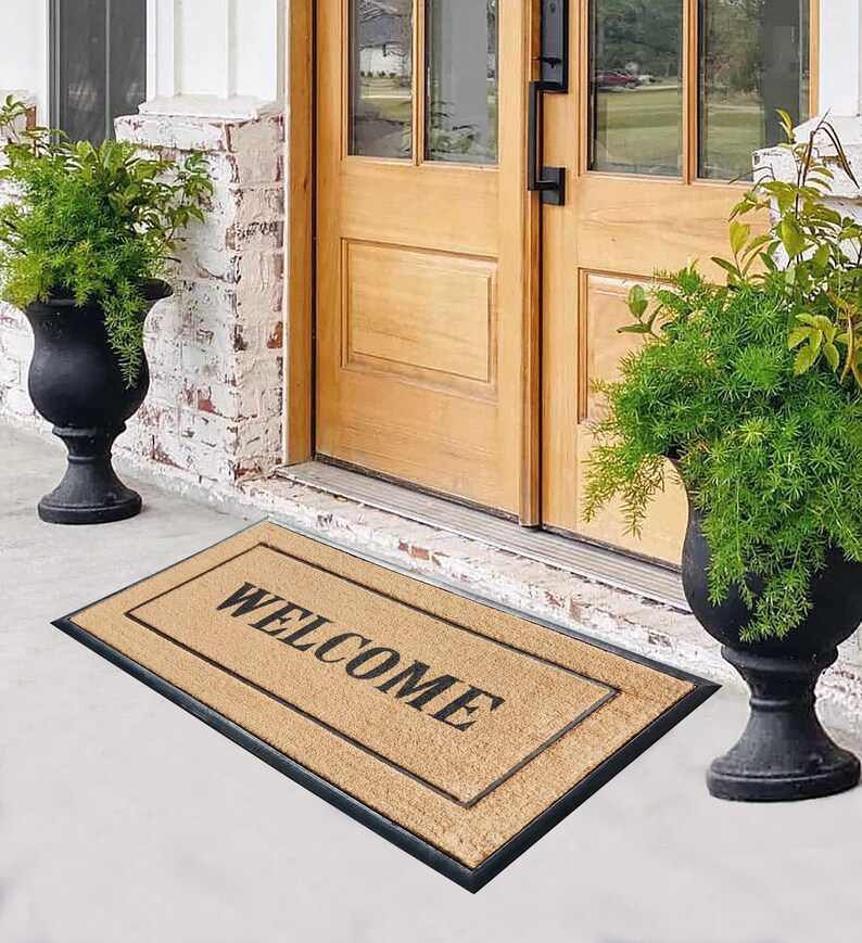 A1HC Natural Coir & Rubber Extra Large Door Mat 30x60 Thick Durable Doormats for Entrance Heavy