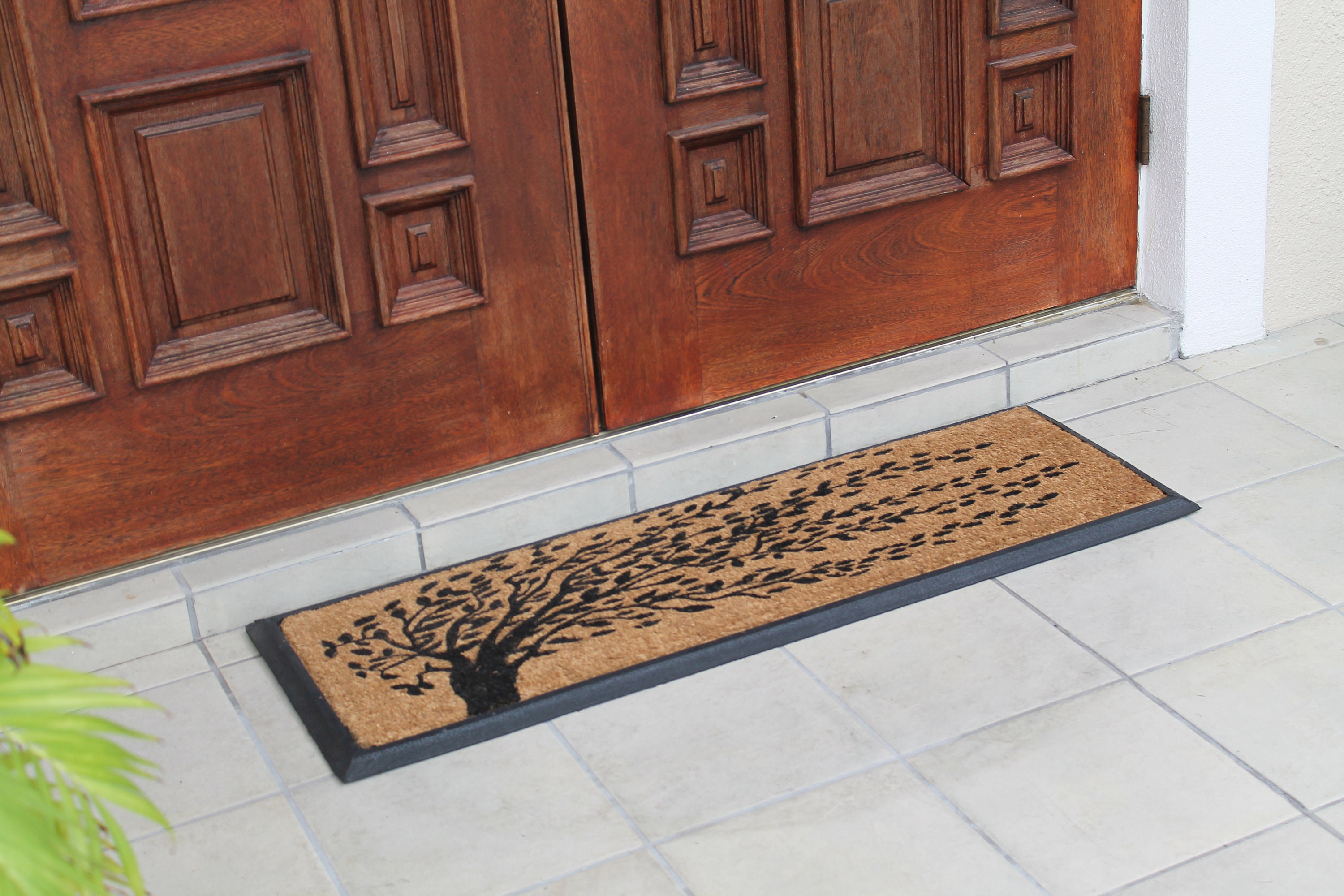 A1 Home Collections Large Outdoor Floor Mat, Natural Rubber, 30 in x 48 in, Ideal for Entryway, Scrapes Shoes Clean of Dirt & Grime, Heavy Duty Door