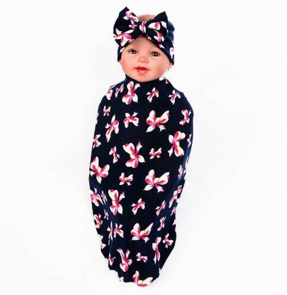 matching swaddle and bow