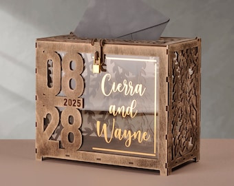 wedding card box with lock, wedding card box with slot, assembled wedding card box