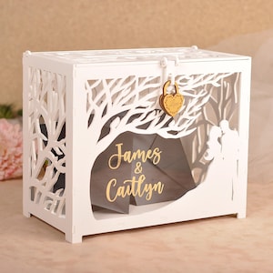 Klassische Hochzeitskarten Box mit Schlitz und Schloss