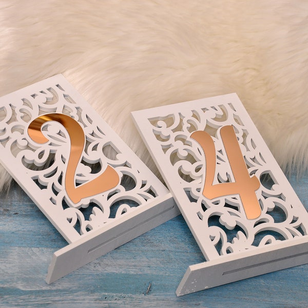 gold table numbers. silver table numbers. restaurant table numbers