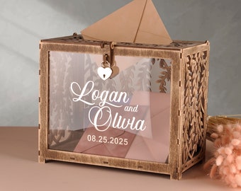 rustic wedding card box, wedding card boxes, large wedding card box with lock