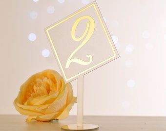 Acrylic Wedding Table Number, Clear Wedding Table Number